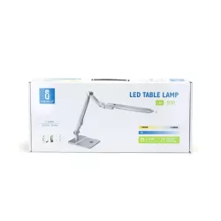 Lampa Stołowa LED Ściemnialna Srebrna 9W 3000-6500K - 8433325217556