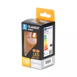 Żarówka LED 8W/230V Filament A60 E27 barwa bursztynowa 750lm - 8433325217891