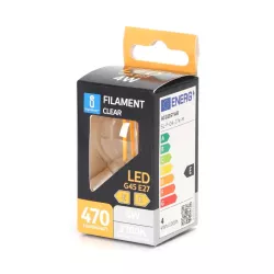 Żarówka LED 4W/230V Filament kulaka G45 E27 barwa biała ciepła 470lm - 8433325217969