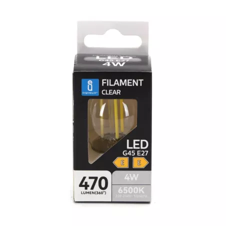 Żarówka LED 4W/230V Filament kulaka G45 E27 barwa biała zimna 470lm - 8433325217976