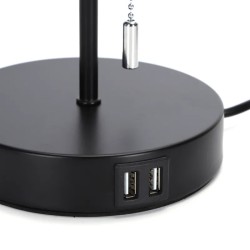 Metalowa lampa stołowa z ładowarka 2xUSB z oprawką E27 bez żarówki - 8433325218133