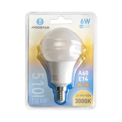 Żarówka diodowa biała ciepła LED A60 E14 6W - 8433325175481