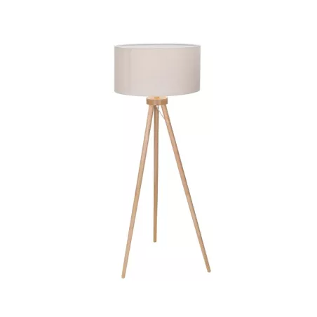 Drewniana lampa podłogowa 143cm E27 bez żarówki z włącznikiem nożnym - 8433325218218