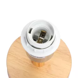 Drewniana lampa podłogowa 143cm E27 bez żarówki z włącznikiem nożnym - 8433325218218