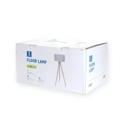 Drewniana lampa podłogowa 143cm E27 bez żarówki z włącznikiem nożnym - 8433325218218