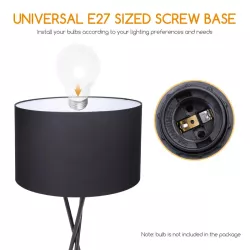 Metalowa lampa podłogowa 145cm E27 bez żarówki z przełącznikiem nożnym - 8433325218225