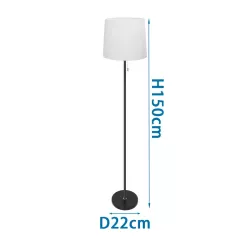 Lampa stojąca 150 cm z abażurem oprawka ze sznurkiem E27 bez żarówki - 8433325218232