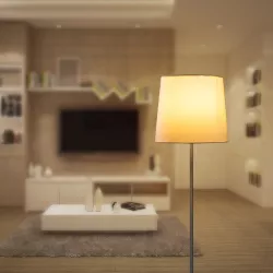 Lampa stojąca 150 cm z abażurem oprawka ze sznurkiem E27 bez żarówki - 8433325218232