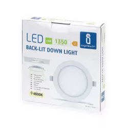 Downlight podtynkowy LED E6 12W okrągły 4000K neutralny - 8433325219055