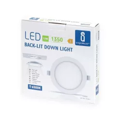 Downlight podtynkowy LED E6 12W okrągły 6500K zimny - 8433325219062