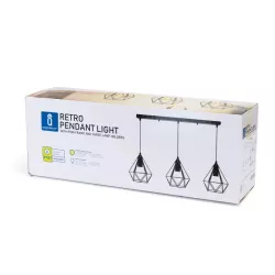 Żelazna lampa wisząca bez źródła światła E27*3 - 8433325220051