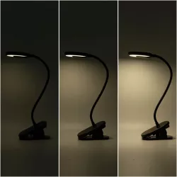 Ładowalna lampka LED z klipsem Czarna 2,5W 4000K - 8433325220624