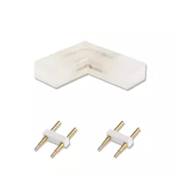 Złącze L 8mm kątowe do taśm na 230V do wysokonapięciowych pasków led - 8433325184704