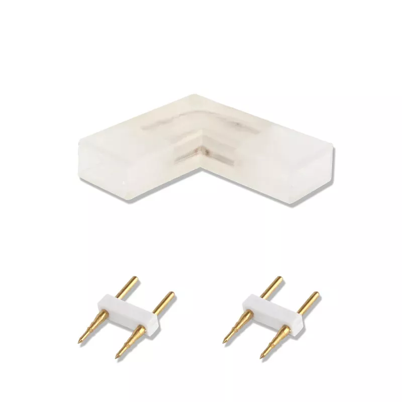 Złącze L 8mm kątowe do taśm na 230V do wysokonapięciowych pasków led - 8433325184704