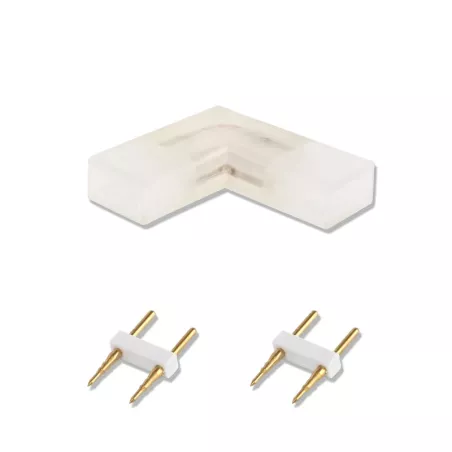 Złącze L 8mm kątowe do taśm na 230V do wysokonapięciowych pasków led - 8433325184704
