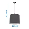Lampa wisząca z tkaniny bez źródła światła szara E27 - 8433325228873