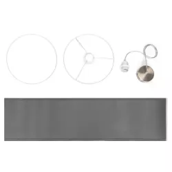 Lampa wisząca z tkaniny bez źródła światła szara E27 - 8433325228873