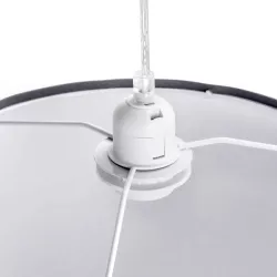Lampa wisząca z tkaniny bez źródła światła szara E27 - 8433325228873