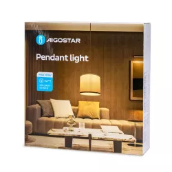 Lampa wisząca z tkaniny bez źródła światła szara E27 - 8433325228873