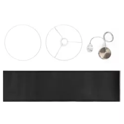 Lampa wisząca z tkaniny bez źródła światła Czarna E27 - 8433325228880