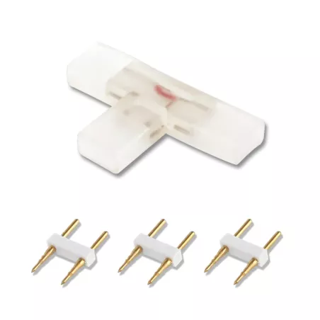 Złącze T 8 mm trójnik do taśm na 230V do wysokonapięciowych pasków led - 8433325184711