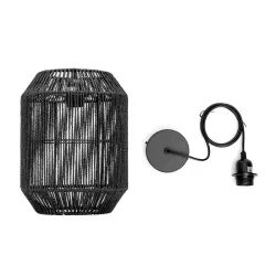 Lampa wisząca z czarnym sznurkiem bez źródła światła E27 - 8433325228910