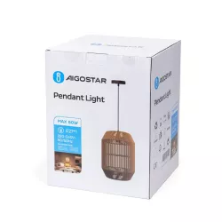 Lampa wisząca z naturalnym sznurkiem bez źródła światła E27 - 8433325228927