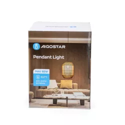Lampa wisząca z naturalnym sznurkiem bez źródła światła E27 - 8433325228927