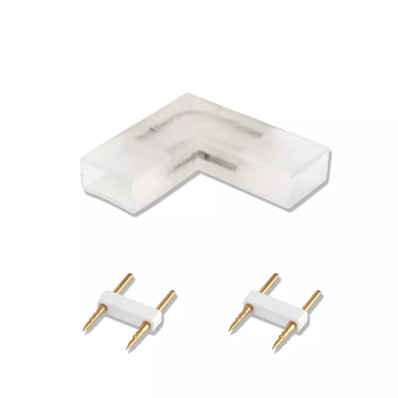 Złącze L 10 mm kątowe do taśm na 230V do wysokonapięciowych pasków led - 8433325184773