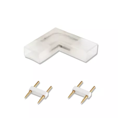 Złącze L 10 mm kątowe do taśm na 230V do wysokonapięciowych pasków led - 8433325184773